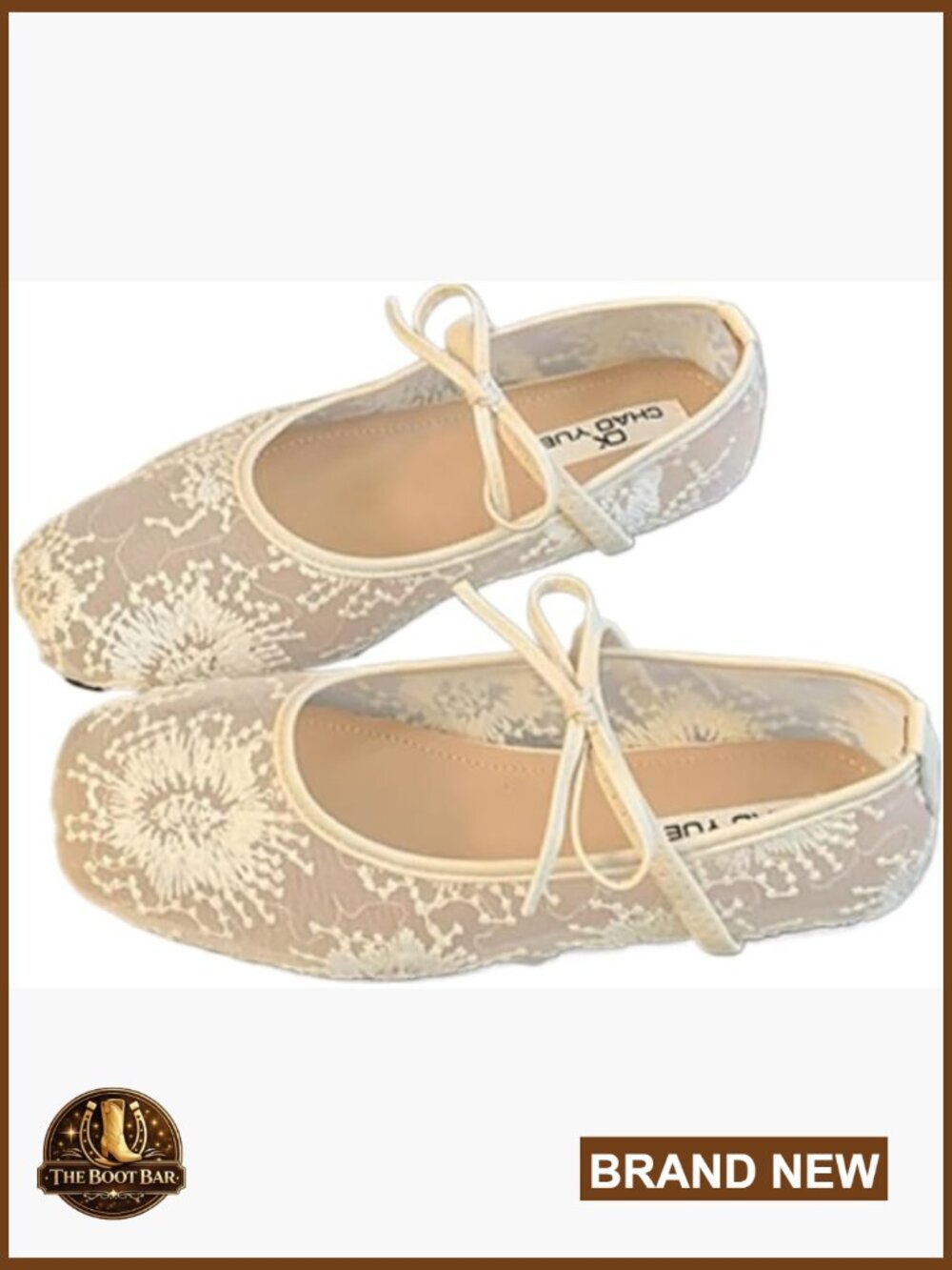 Embroidery Lace Mesh Ballet Flats Square Toe Lightweight Breathable Party Shoes